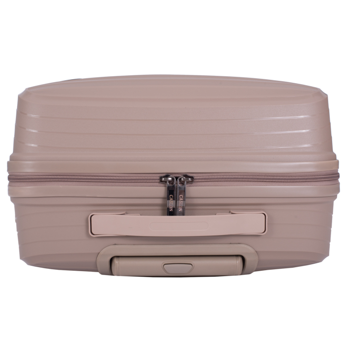 Set 3 trolere L+M+S, Polipropilenă flexibilă anti-casabilă, 4 roți duble, bej [10]