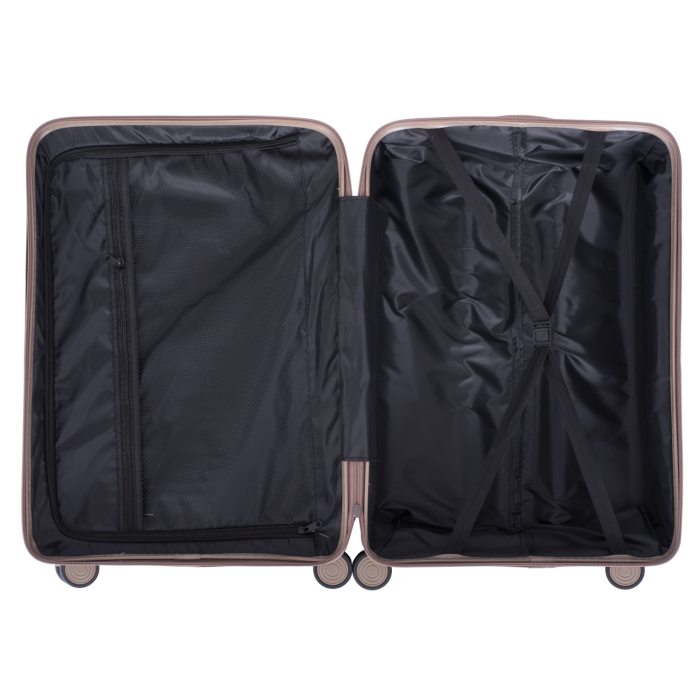 Set 3 trolere L+M+S, Polipropilenă flexibilă anti-casabilă, 4 roți duble, bej [12]