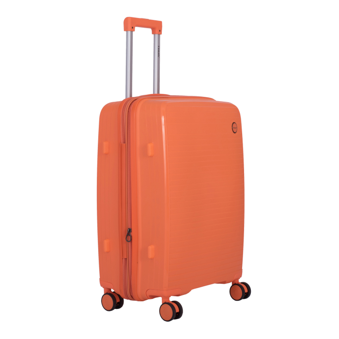 Set 3 trolere L+M+S, Polipropilenă flexibilă anti-casabilă, 4 roți duble, portocaliu [3]