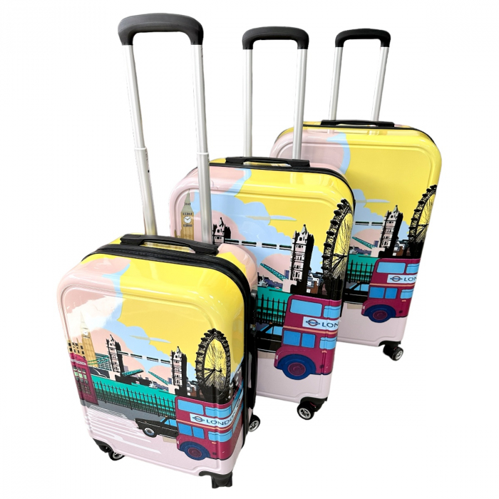 Set 3 valize troler ABS, 4 roți, Londra, 3 dimensiuni, TRC51 [2]