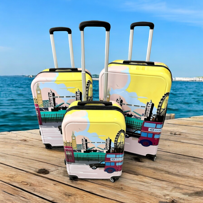 Set 3 valize troler ABS, 4 roți, Londra, 3 dimensiuni, TRC51 [8]