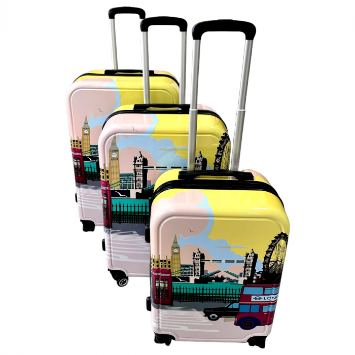 Set 3 valize troler ABS, 4 roți, Londra, 3 dimensiuni, TRC51 [3]