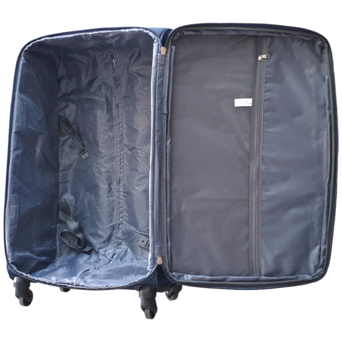 Set 3 valize troler material textil, 4 roți, bleumarin, 3 dimensiuni, TRC23 [9]