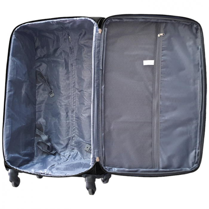 Set 3 valize troler material textil, 4 roți, negru, 3 dimensiuni, TRC27 [9]