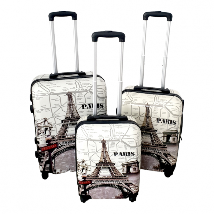 Set 3 valize troler ABS, 4 roți, Paris, 3 dimensiuni, TRC55 [2]