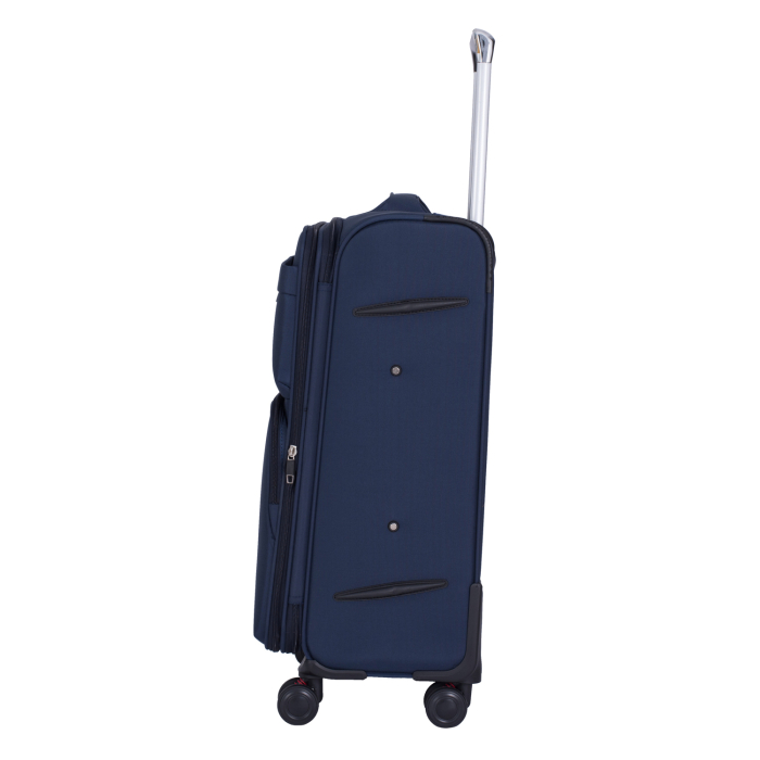 Set 3 valize troler textil, bleumarin, 4 roți antișoc, 3 dimensiuni (S, M, L) [8]