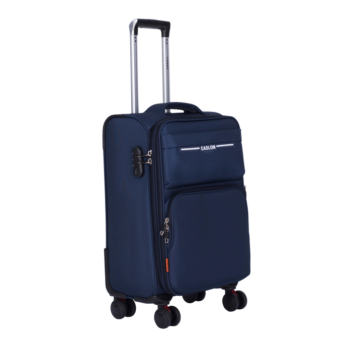 Set 3 valize troler textil, bleumarin, 4 roți antișoc, 3 dimensiuni (S, M, L) [7]