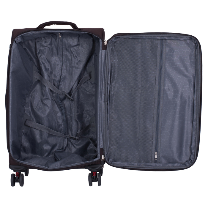 Set 3 valize troler textil, maro, 4 roți antișoc, 3 dimensiuni (S, M, L) [11]