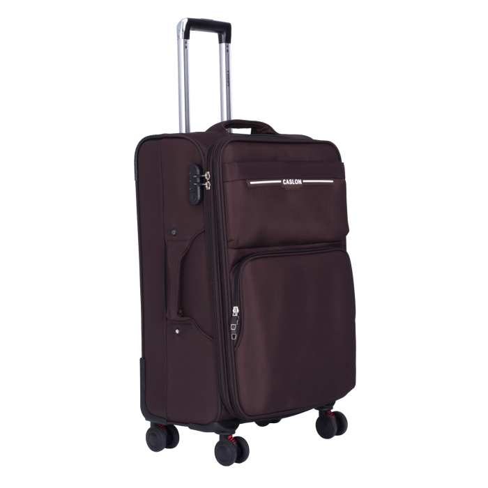 Set 3 valize troler textil, maro, 4 roți antișoc, 3 dimensiuni (S, M, L) [4]