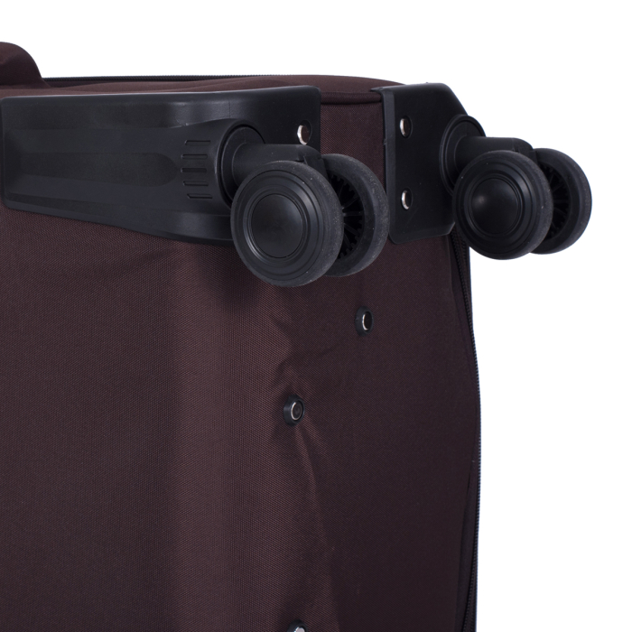Set 3 valize troler textil, maro, 4 roți antișoc, 3 dimensiuni (S, M, L) [10]