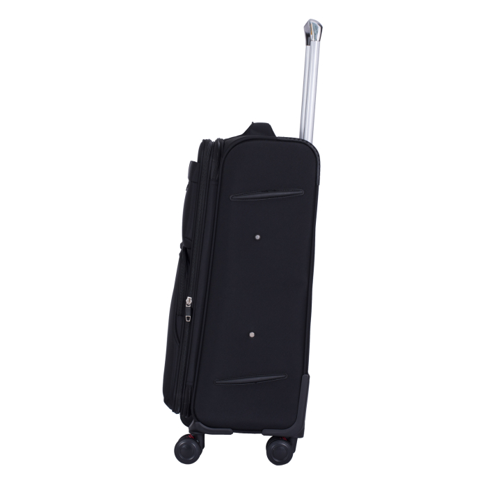 Set 3 valize troler textil, negru, 4 roți antișoc, 3 dimensiuni (S, M, L) [8]