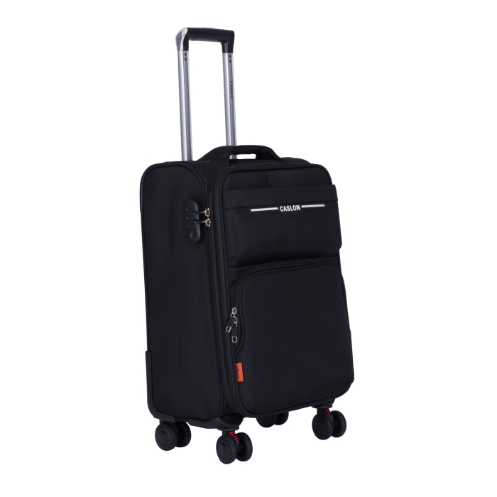 Set 3 valize troler textil, negru, 4 roți antișoc, 3 dimensiuni (S, M, L) [5]