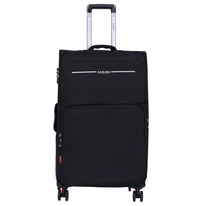 Set 3 valize troler textil, negru, 4 roți antișoc, 3 dimensiuni (S, M, L) [6]