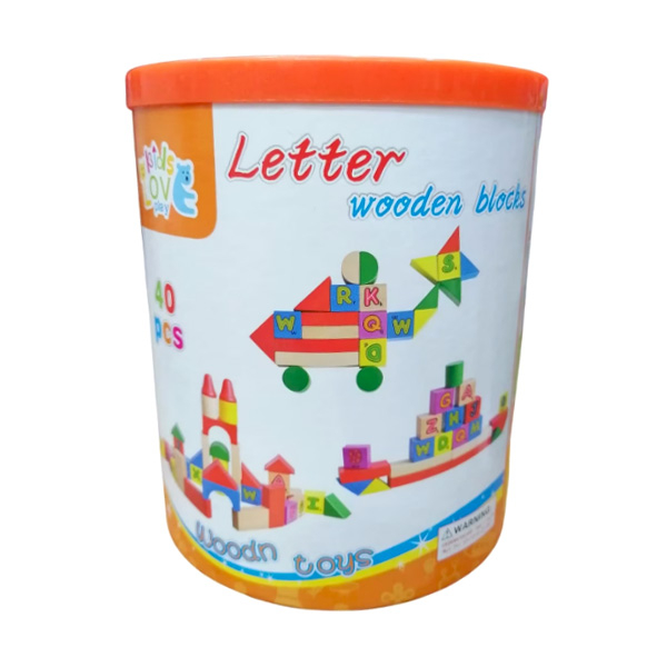 Set 40 de cuburi din lemn la găletușă cu litere JC57 [2]