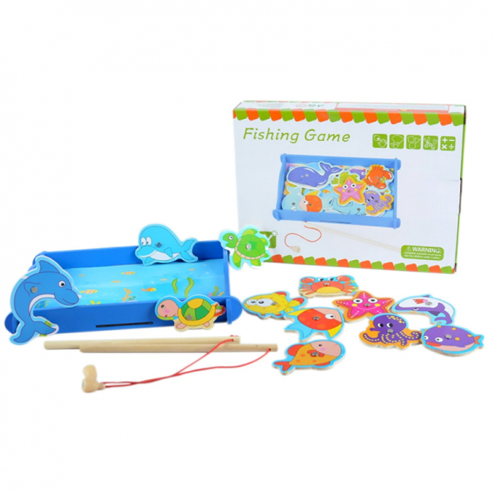Set de pescuit din lemn cu tăviță magnetic JC76 [2]