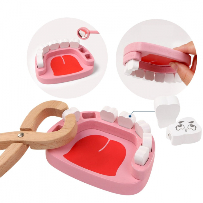 Set trusă dentist de jucărie din lemn cu 20 de accesorii JC56 [6]