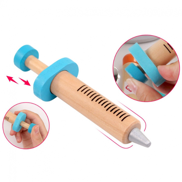 Set trusă dentist de jucărie din lemn cu 20 de accesorii JC56 [5]