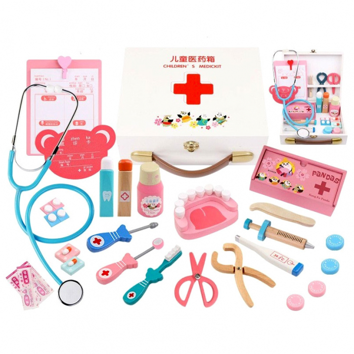 Set trusă dentist de jucărie din lemn cu 20 de accesorii JC56 [2]
