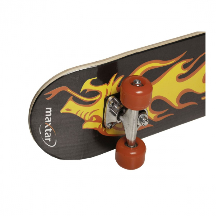 Skateboard Maxtar Dragon, începători, negru cu galben [3]