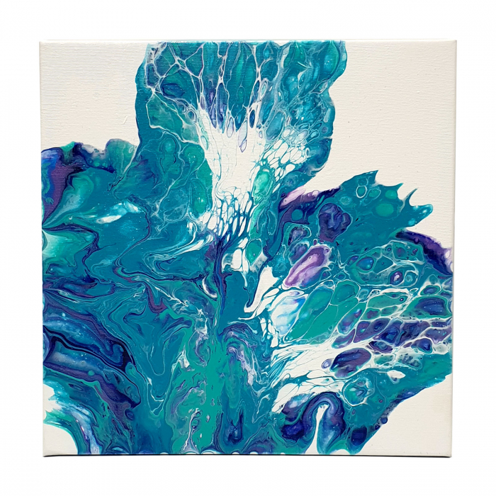 Tablou pictat manual, acrilic pe pânză, 30 x 30 cm [2]