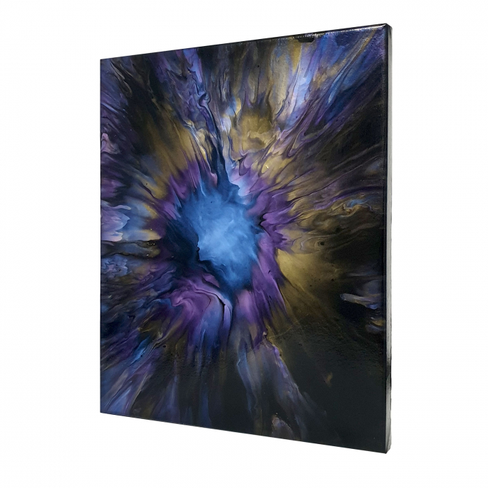 Tablou pictat manual, acrilic pe pânză, 33 x 41 cm, iridescent [3]