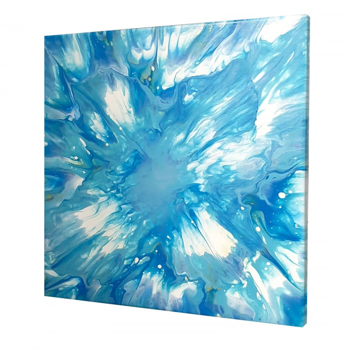 Tablou pictat manual, acrilic pe pânză, 35 x 35 cm, iridescent [3]