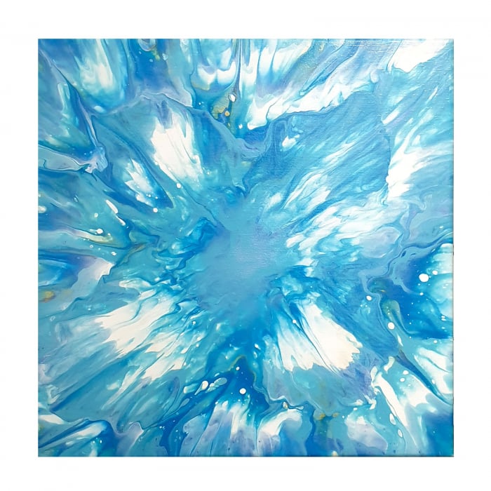 Tablou pictat manual, acrilic pe pânză, 35 x 35 cm, iridescent [2]