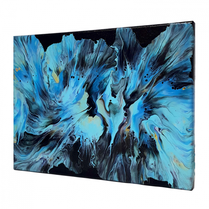 Tablou pictat manual, acrilic pe pânză, 40 x 30 cm, iridescent [3]