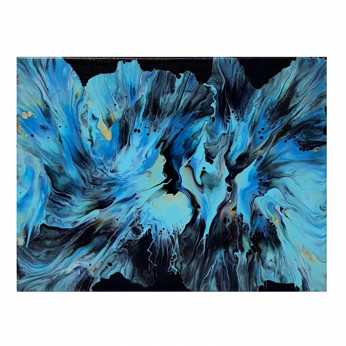 Tablou pictat manual, acrilic pe pânză, 40 x 30 cm, iridescent [2]