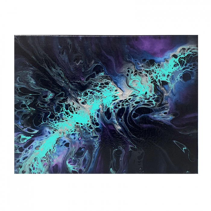 Tablou pictat manual, acrilic pe pânză, 40 x 30 cm, iridescent [2]