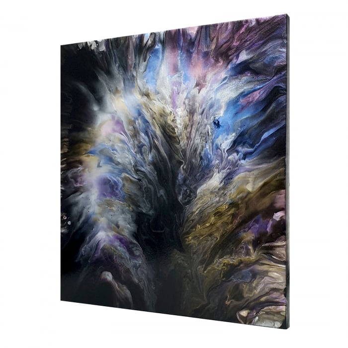 Tablou pictat manual, acrilic pe pânză, 40 x 45 cm, iridescent [3]