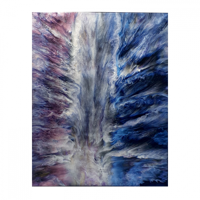 Tablou pictat manual, acrilic pe pânză, 40 x 50 cm, iridescent [2]