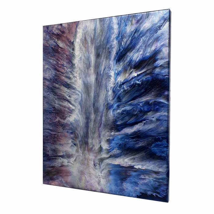 Tablou pictat manual, acrilic pe pânză, 40 x 50 cm, iridescent [3]