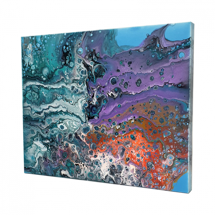 Tablou pictat manual, acrilic pe pânză, 41 x 33 cm [3]