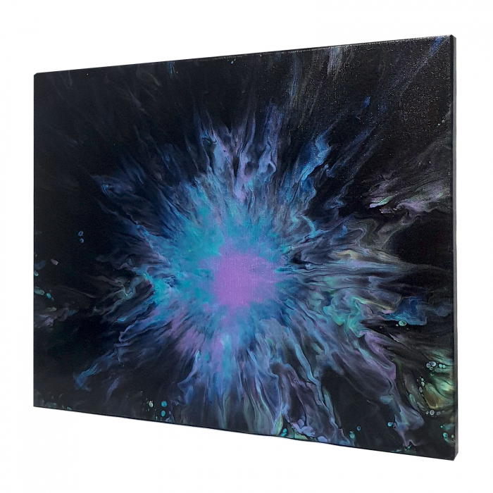 Tablou pictat manual, acrilic pe pânză, 50 x 40 cm, iridescent [3]
