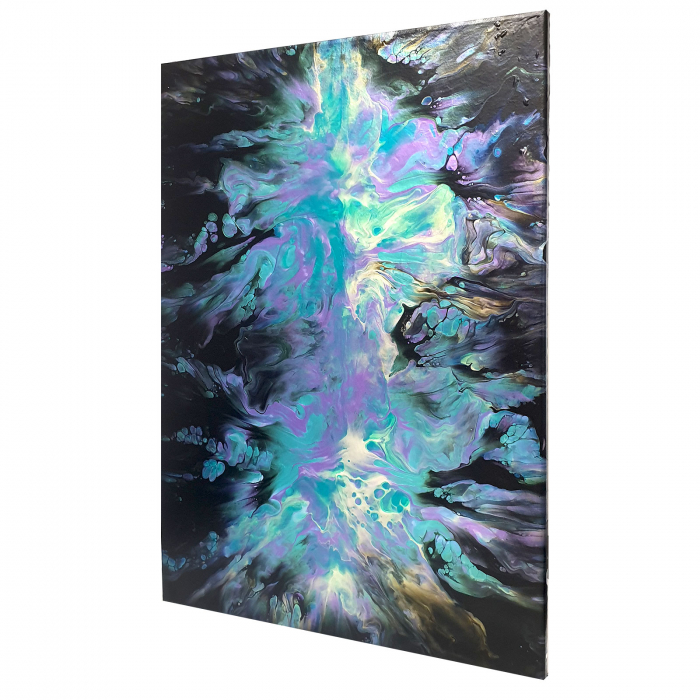 Tablou pictat manual, acrilic pe pânză, 50 x 70 cm, iridescent [3]