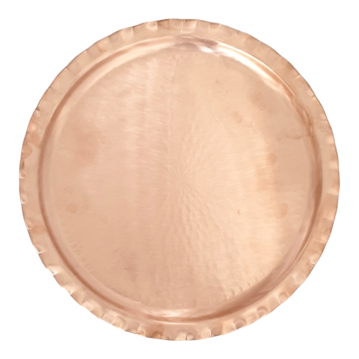 Tavă rotundă din cupru lucrată manual diametru 34 cm CTR49 [2]