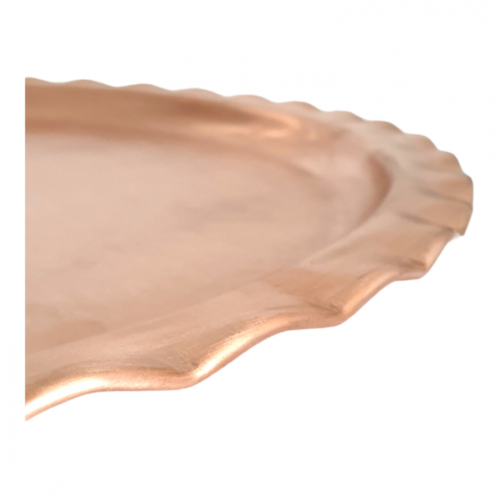 Tavă rotundă din cupru lucrată manual diametru 34 cm CTR49 [3]