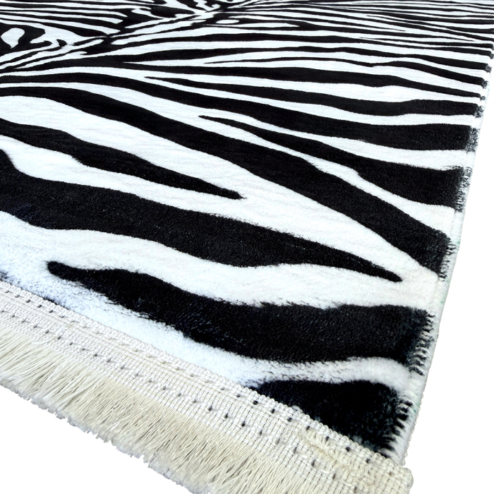 Traversă hol antiderapantă, 400 cm, model zebra, alb cu negru [5]