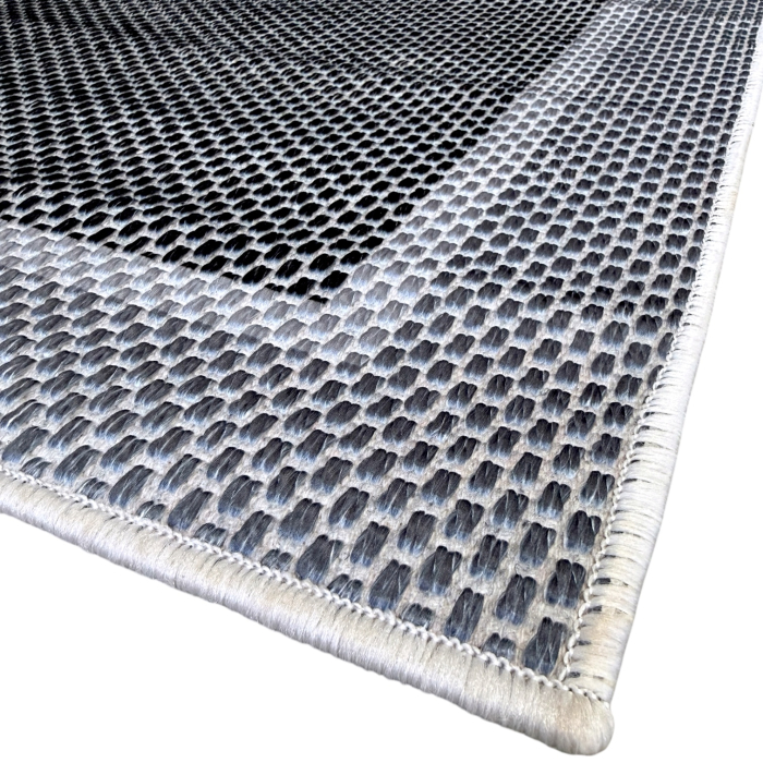 Traversă hol antiderapantă, 80x300 cm, cu Aspect de Sisal, Țesătură plată, Gri, TRV5032 [5]