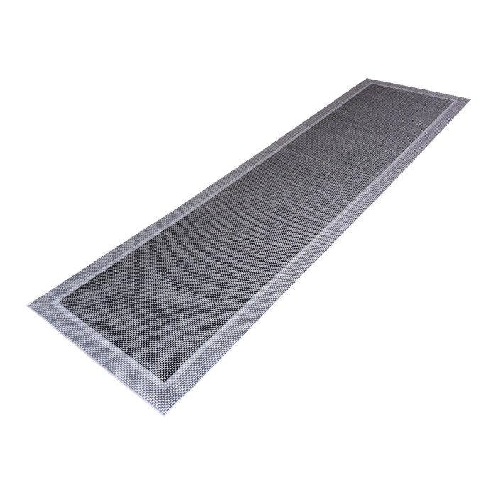 Traversă hol antiderapantă, 80x300 cm, cu Aspect de Sisal, Țesătură plată, Gri, TRV5032 [4]