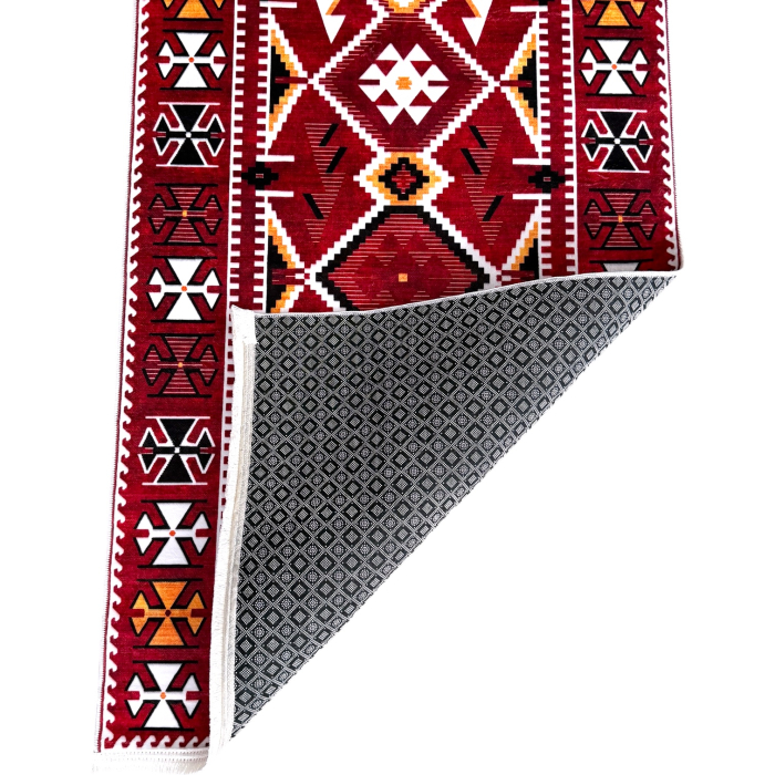 Traversă hol antiderapantă, 80x300 cm, Model Boho Roșu, TRV2312 [6]