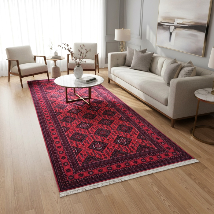 Traversă hol antiderapantă, 80x300 cm, model etnic oriental clasic [2]