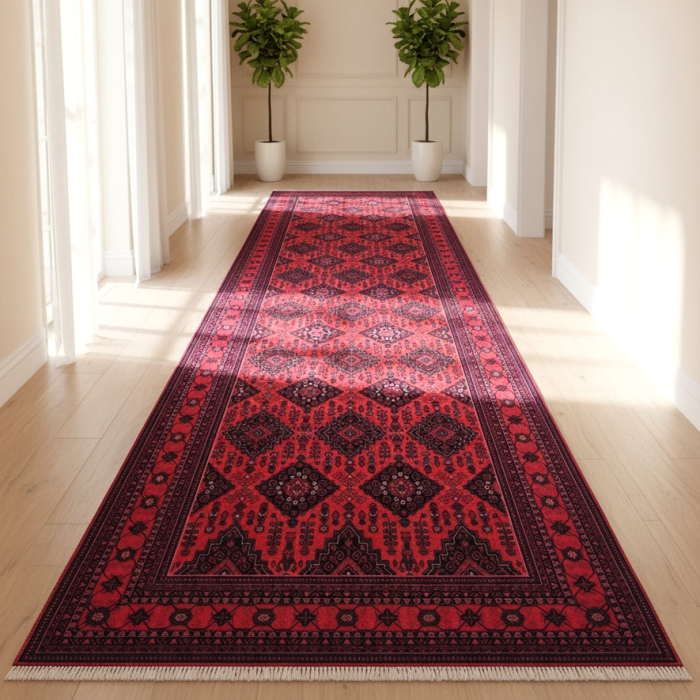 Traversă hol antiderapantă, 80x300 cm, model etnic oriental clasic [3]