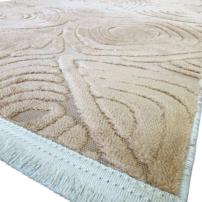 Traversă hol antiderapantă, 80x300 cm, soft 3D, model triunghi, bej [5]