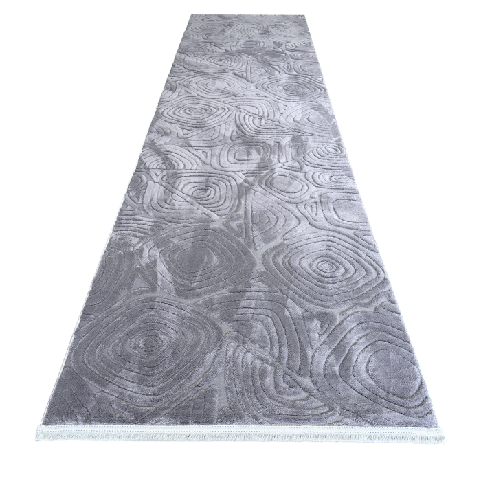 Traversă hol antiderapantă, 80x300 cm, soft 3D, model triunghi, gri [4]