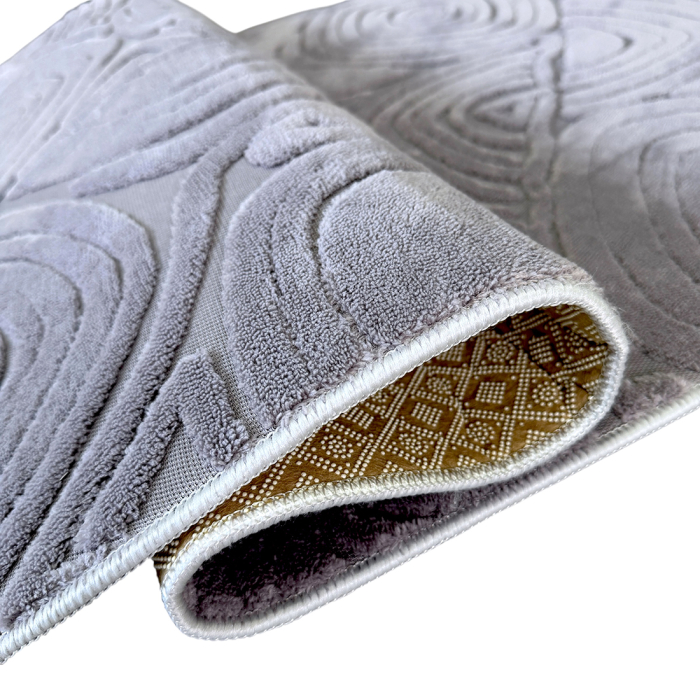 Traversă hol antiderapantă, 80x300 cm, soft 3D, model triunghi, gri [7]