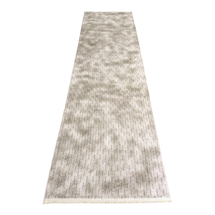 Traversă hol antiderapantă, 80x300 cm, Welsoft, model abstract, bej-taupe, TRV4212 [5]
