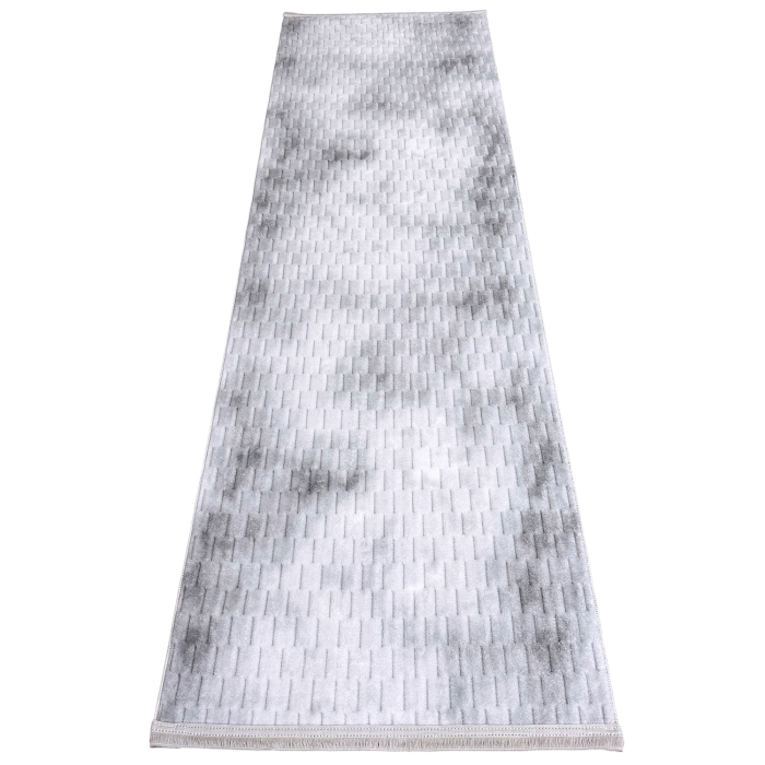 Traversă hol antiderapantă, 80x300 cm, Welsoft, model abstract gri, TRV4232 [6]