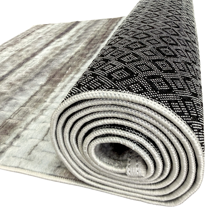 Traversă hol antiderapantă, 80x300 cm, Welsoft, model dungi, maro-bej, TRV4252 [5]